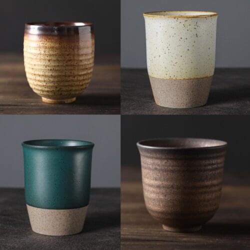 Ceramic Master Cup Coarse Pottery Teacup Kung Fu Cup Japanese Style Cup Single Cup Gift Retro Cup