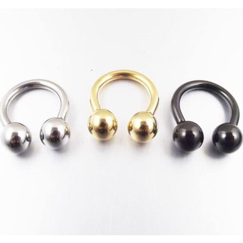 1 Piece 2.5x14x8mm Big Size Stainless Steel Hoop Sexy Rings Lip Horseshoe Nipple PA Nose Rings Body Piercing Jewelry