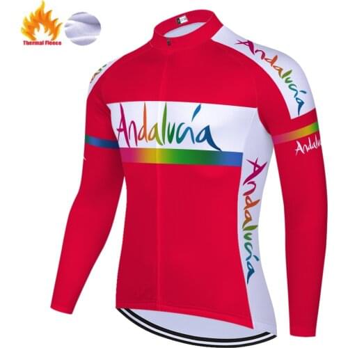 Team ANDALUCIA cycling jersey 2020 Winter Thermal Fleece camisa de ciclismo bike jersey equipamento ciclismo homem