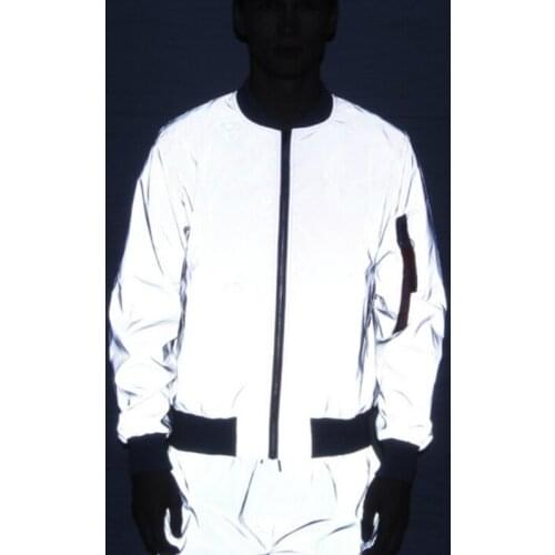 4XL Plus Size Pilot Bomber Jacket Men/women Reflective Light Baseball College Motorcycle Jacket 2020 Spring Autumn Sport Coat