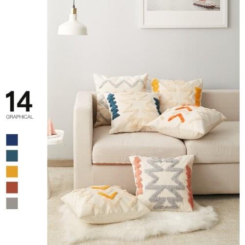 Morocco Geometric Tufted Cushion Cover Boho Bedroom Living Home Decor Cushions Cover Chair Bed Sofa Throw Pillow Case 45x45cm