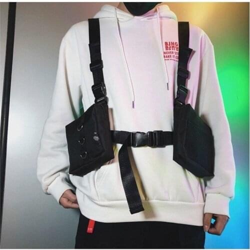 Fashion Chest Rig For Men Waist Bag ins Streetwear Functional walkia Tactical Hip Hop Shoulder bag Crossbody Bags Men Canvas Bag