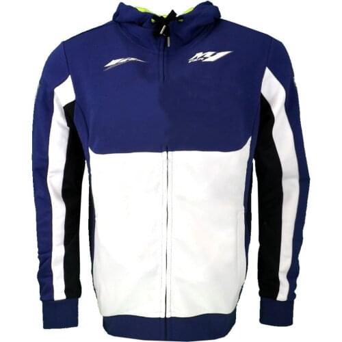 Moto Racing Team M1 Factory Motor Hoodie For Yama ha Motorcycle Mountain Bicycle Offroad Motorbike Blue White Sweater