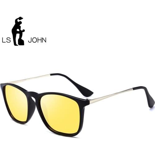 LS JOHN Vintage Alloy Polarized Sunglasses Classic Brand Designer Sun glasses Coating Lens Driving Eyewear For Men/Women