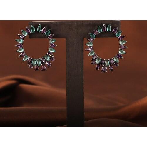 Open Round Bohemian Handmade Earrings for Women High Fashion Water Drop Jewelry Unique Design Bridal Jewelry сережки необычные