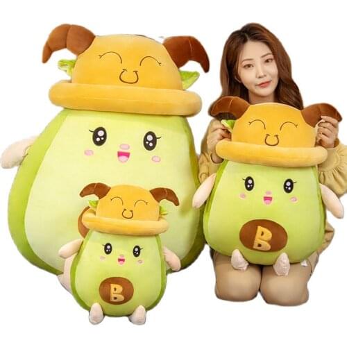 Kawaii fruit avocado doll turned into a pillow fabric comfortable and soft sofa cushions bed decorations Avocado soft toy gifts