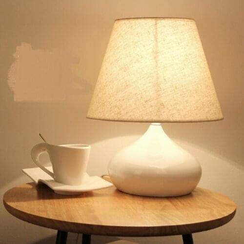 Nordic modern simple fashion personality cloth cover iron linen fabric creative warm bedroom lamp bedside lamp LO7144
