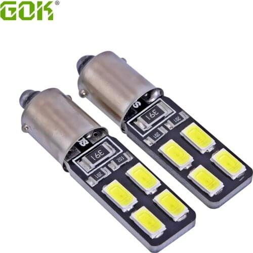 Super Bright 2 X BA9S led bulb W5W BA9S 194 168 5730 led t4w ba9s 8SMD Canbus NO ERROR 12V Car Auto Bulbs Indicator Light White