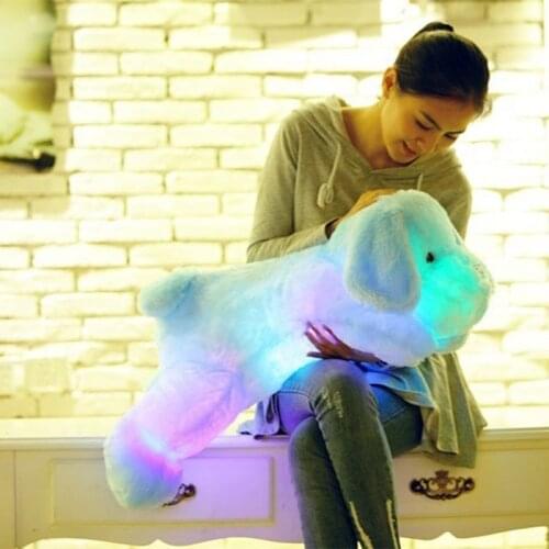 30/50cm LED Glowing Dog Plush Toy Big Size Flashing LED Light Puppy Toy Luminous Cute Dog Doll Stuffed Kids Doll Baby Birthday