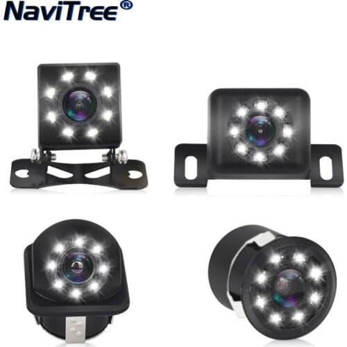 NaviTree 8 LED Universal Car Rear View Camera Night Vision And Reversing Auto Parking Monitor CCD Waterproof Wide Degree HD