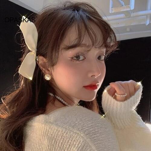 Bowknot Hairpin for Girls 1 Pair Korean Japanese Style Cute Side Hair Clip with Fabric Decor Hair Accessories for Women PT