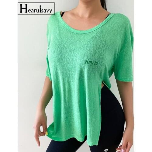 Loose And Thin Yoga Short-Sleeved Womens Gym Exercise Fitness Blouse Sexy Running Breathable Sports Pilates Push-Up Top