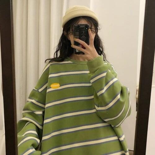 High Street Japan Blue Women Female Hoody Funny Soft Fashion New Women Green Autumn Spring Girls Loose Fashion Harajuku Hoodies