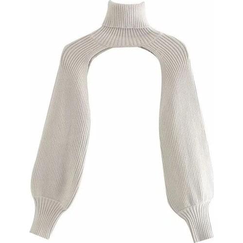 2020 Autumn New Women Knitted Arm Warmers Turtleneck Long Sleeves Sweater Femme Vetement Ropa Mujer