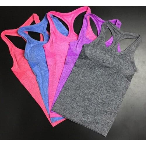 Womens running vest 2017 lady Summer gym Tank Top Camisole Sport Yoga Sportswear Women Outdoors FitnessTops Vest Tank Shirt