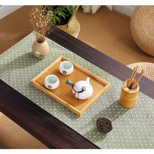 1PC Tea Tray Kung Fu Tea Cutlery Trays Storage Pallet Fruit Plate Decoration 3 Sizes Japanese Food Bamboo Rectangular MF 028