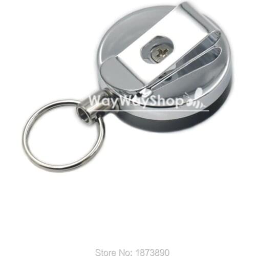 15 PCS 40mm Metal Reels Retractable ID Card Holder Badge(Black&Silver) approx 1.5"