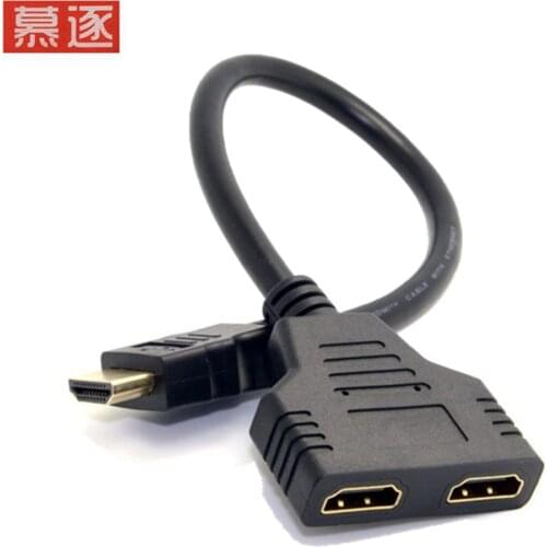 2 Dual Port Y Splitter 1080P HDMI-kompatibel Männlichen auf Doppel Weiblich Adapter Kabel 1 In 2 Out HDMI Konverter Verbinden Ka