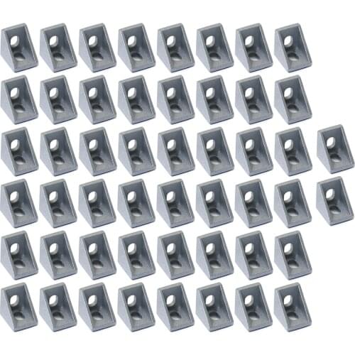 2020 Slot 6 Corner Angle L Brackets Connector Fasten connector Aluminum Profile Accessorie Pack of 50