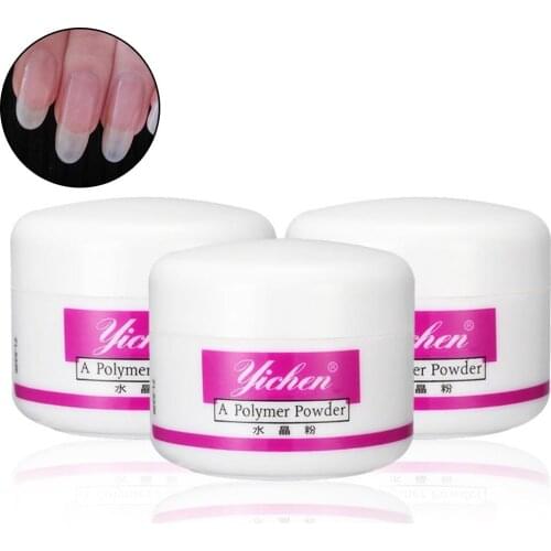 3 Colors 20g Acrylic Powder Crystal Polymer Nail Art Design False Tips Nails Art Builder Pink White Manicure Nail Polymer Tools