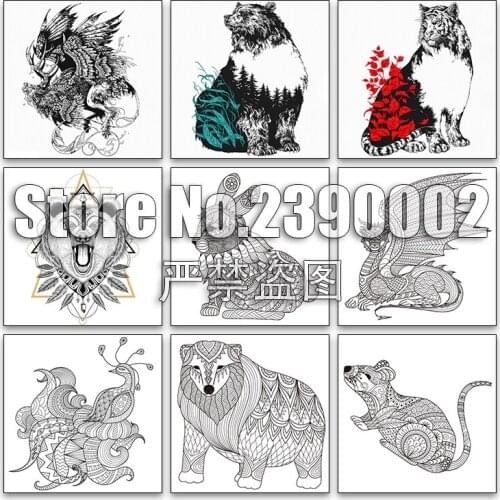 5d Diy Diamond Painting Cross Stitch Animals Diamond Embroidery Diamond Mosaic Bear lion rabbit wolf Full Rhinestone Gifts Decor