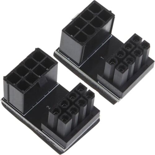 8Pin/6Pin Male 180 Degree Angled to 8Pin/6Pin Female Power Adapter for Desktops Graphics Card Cable Installation Direction DIY