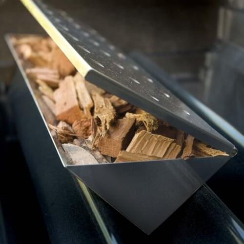 Large V-Shape Gas Grill BBQ Smoker Box Stainless steel Smokers Flavor Wood Chips Grill Smoker Box BBQ Accessories 13.8'' (35cm)