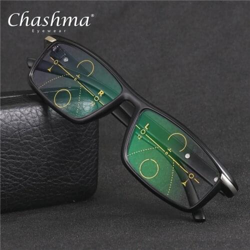 CHASHMA Brand Progressive Multifocal Lens Reading Glasses Men Oculos De Grau Presbyopia Hyperopia Bifocal Sports Glasses