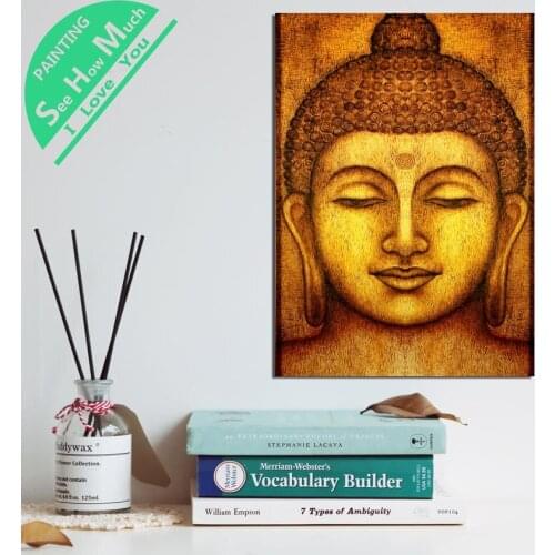 1 Piece Kindly ancient Gold Buddha HD Printed Canvas Wall Art Posters and Prints Poster Painting Framed Artwork Room Decoration