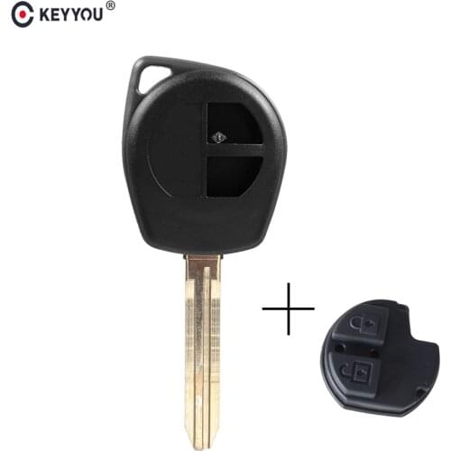 KEYYOU 2 Button Remote Car Key Case Fob Key Shell For Suzuki Swift Grand SX4 Grand Vitara Swift Liana Key With Rubber Button Pad