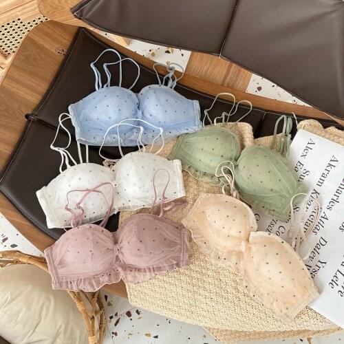New Womens Bra Briefs Set Sexy Lace Underwear Fashion Push Up Comfort Brassiere Female Small Bra Underwear Without Steel Ring