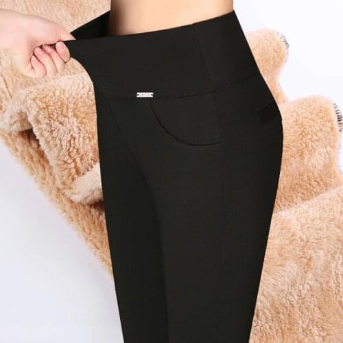 High waist pants for women pantalones mujer trousers womens pants harajuku skinny winter warm thick fleece leggings Plus size