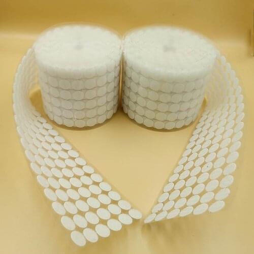 100Pairs White Black Round Coins Hook Loop Tape Self Adhesive Fastener Tape Dot 10/15/20/25/30mm Strong Glue Magic Sticker Disc