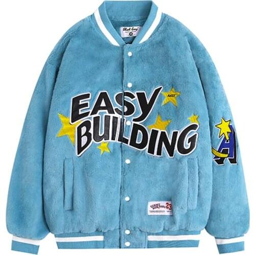 Winter Thicken Parkas Men Lamb Wool Embroidered Vintage Flowers Print Jackets Warm Plush Stand Collar Coats Streetwear Unisex