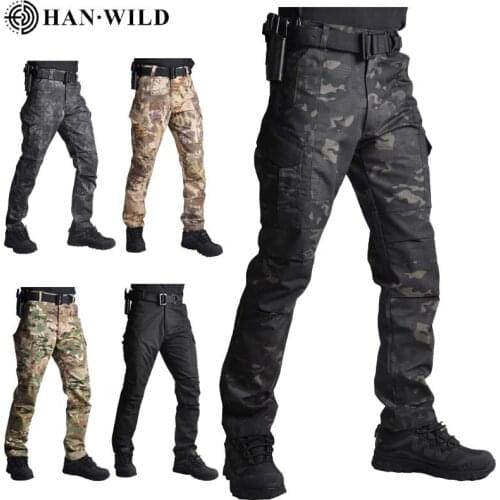 HAN WILD Multicam Camouflage Military Tactical Pants Army Uniform Trouser Hiking Pants Paintball Combat Cargo Pants 4XL Trousers