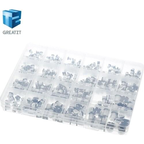 1uF~1000uF 6.3V-50V 400Pcs 24Value SMD Aluminum Electrolytic Capacitors Assortment Kit+ Box