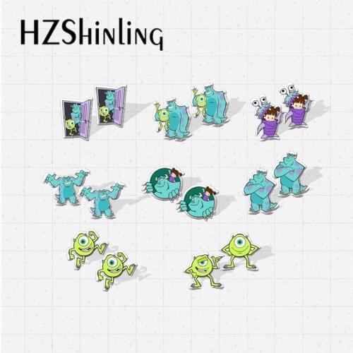 2021 New Arrival Kawaii Cartoon Movie Characters Monsters Epoxy Handcraft Jewelry Acrylic Stud Earrings