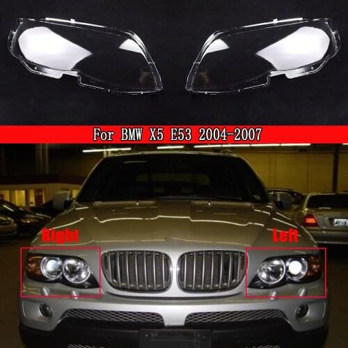 Car Headlight Lens For BMW X5 E53 2004 2005 2006 2007 Car Headlight Lens Auto Shell Cover Driver & Passenger Side