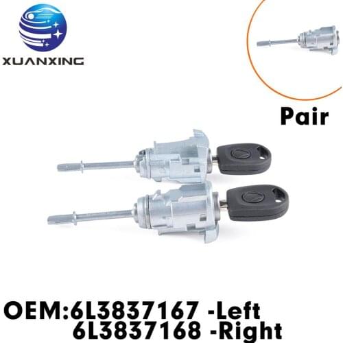 Pair for Seat Cordoba Ibiza III Left Right Lock Cylinder Aluminum Alloy Lock Cylinder Car Door Cylinder 6L3837167 6L3837168