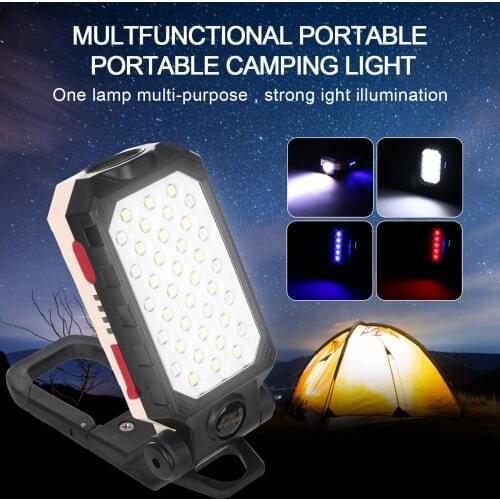 Portable Flashlights Usb Rechargeable Cob Led Work Light Waterproof Camping Light Magnetic Design Folding Flashlight Lanterna