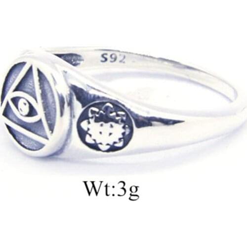 Size 6-10 Newest 925 Sterling Silver Eye Of God Ring Lady Girls S925 Fashion Popular Eye Ring
