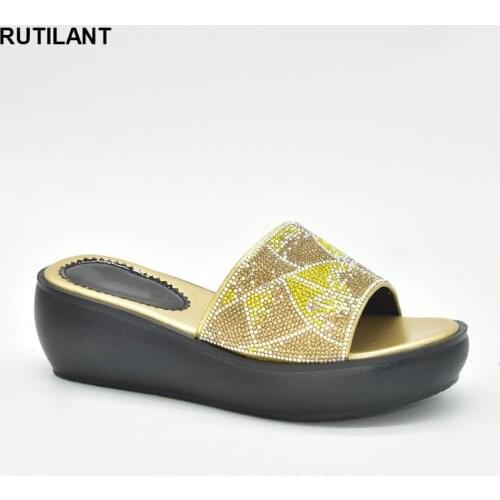 Crystal Sequins Platform Wedge Thick Sole Sandals High Heels Ladies Shoes and Sandals Womens Platform Heels with Rhinestone