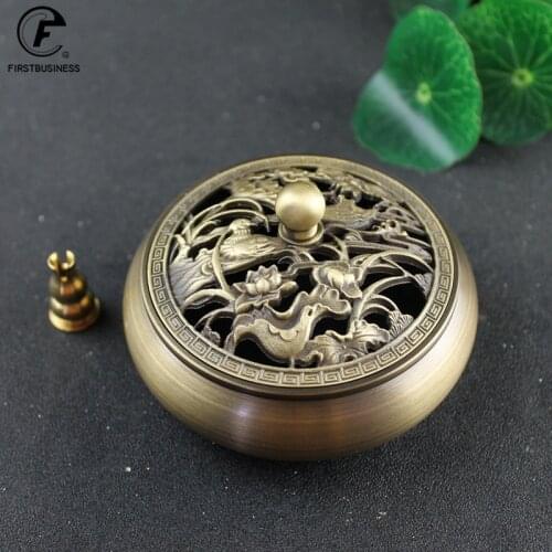 Solid Copper Mandarin Duck Incense Burners Portable Brass Censer Buddhism Incense Holder Tea House Yoga Studio Decor Home