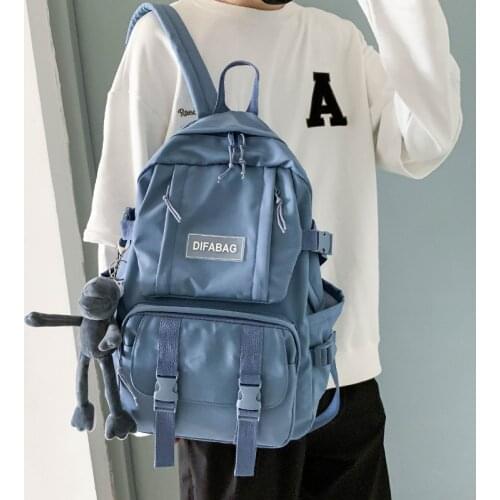 2021 New Waterproof Nylon Women Backpack Men Fashion Multi-pocket Laptop Back Pack College Couples Big Schoolbag Girl Travel Bag