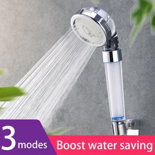 ZhangJi 3 Modes Replaceable PP Cotten Filter SPA Shower Head High Pressure Water Saving Spray Nozzle Bathroom Showerhead