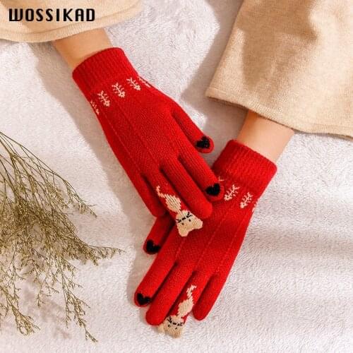 Glove Women Winter Touch Screen Gloves Thickening Knitting Wool Luvas De Inverno Modis Guantes Mujer Invierno Couple Gloves