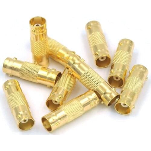10-Pack Gold-Plated BNC Female to BNC Female for CCTV Security Camera Adapter Straight Connector