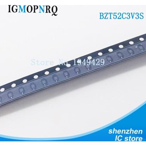 100PCS SMD Zener diode 3V3 SOD-323 0805 0.25W SMD Diode BZT52C3V3S MM3Z3V3 W3