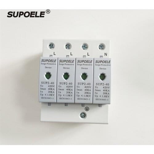 420V 4P 20-40KA AC Surge Protector Protection Protective Device 4 Pole SPD