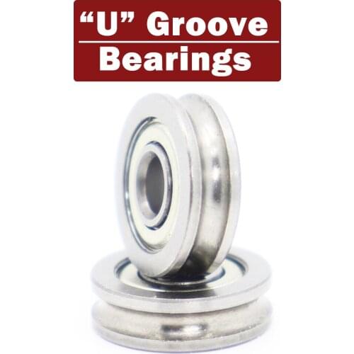 683ZZ Outer Ring With U groove Stainless Bearings 3*7*3 mm 2PCS Miniature Fishing Rod Reel Pulley U Groove Wheel Bearings